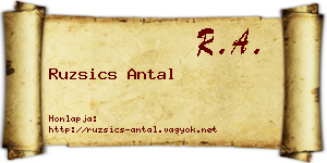 Ruzsics Antal névjegykártya